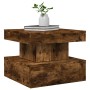 Mesa de centro con luces LED roble ahumado 50x50x40 cm de vidaXL, Mesas de centro - Ref: Foro24-839844, Precio: 76,82 €, Desc...