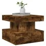 Mesa de centro con luces LED roble ahumado 50x50x40 cm de vidaXL, Mesas de centro - Ref: Foro24-839844, Precio: 75,37 €, Desc...