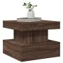 Mesa de centro con luces LED marrón roble 50x50x40 cm de vidaXL, Mesas de centro - Ref: Foro24-839846, Precio: 65,74 €, Descu...