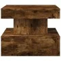 Mesa de centro con luces LED roble ahumado 50x50x40 cm de vidaXL, Mesas de centro - Ref: Foro24-839844, Precio: 75,37 €, Desc...