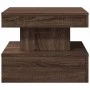 Mesa de centro con luces LED marrón roble 50x50x40 cm de vidaXL, Mesas de centro - Ref: Foro24-839846, Precio: 65,74 €, Descu...