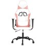 Silla gaming de masaje cuero sintético blanco y rosa de vidaXL, Sillones para videojuegos - Ref: Foro24-345408, Precio: 114,4...