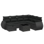 Set de sofás de jardín 8 piezas y cojines ratán sintético negro de vidaXL, Conjuntos de jardín - Ref: Foro24-3264151, Precio:...