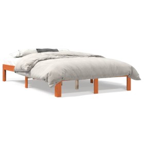 Estructura de cama madera maciza pino marrón cera 120x200 cm de vidaXL, Camas y somieres - Ref: Foro24-844170, Precio: 102,11...