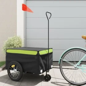 Remolque para bicicleta hierro negro y verde 45 kg de vidaXL, Remolques para bicicletas - Ref: Foro24-94109, Precio: 96,96 €,...