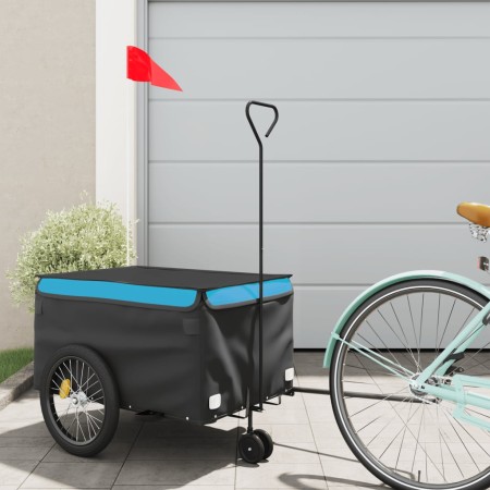 Remolque para bicicleta hierro negro y azul 30 kg de vidaXL, Remolques para bicicletas - Ref: Foro24-94100, Precio: 98,88 €, ...