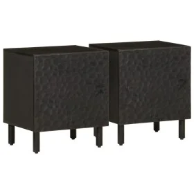 Mesitas de noche 2 uds madera maciza de mango negro 40x33x46 cm by vidaXL, Nightstands - Ref: Foro24-356816, Price: 66,02 €, ...