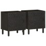 Mesitas de noche 2 uds madera maciza de mango negro 40x33x46 cm de vidaXL, Mesitas de noche - Ref: Foro24-356816, Precio: 67,...