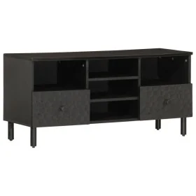 Mueble de TV madera maciza de mango negro 100x33x46 cm de vidaXL, Muebles TV - Ref: Foro24-356837, Precio: 78,46 €, Descuento: %
