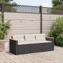 Sofá de jardín de 3 plazas con cojines ratán sintético negro de vidaXL, Sofás de exterior - Ref: Foro24-365829, Precio: 198,6...