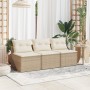 Sofá de jardín sin reposabrazos 2 uds y cojines ratán PE beige de vidaXL, Sofás de exterior - Ref: Foro24-365834, Precio: 143...