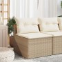 Sofá de jardín sin reposabrazos 2 uds y cojines ratán PE beige de vidaXL, Sofás de exterior - Ref: Foro24-365834, Precio: 143...