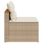 Sofá de jardín sin reposabrazos 2 uds y cojines ratán PE beige de vidaXL, Sofás de exterior - Ref: Foro24-365834, Precio: 143...