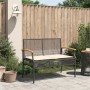 Banco de jardín con cojín ratán sintético negro y madera acacia de vidaXL, Bancos de jardín - Ref: Foro24-366255, Precio: 90,...