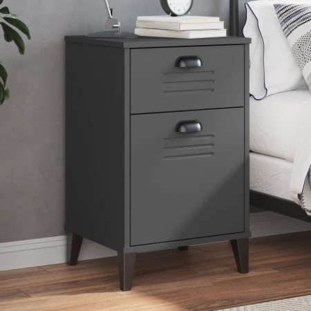 Mesita de noche VIKEN madera de ingeniería gris antracita de vidaXL, Mesitas de noche - Ref: Foro24-374916, Precio: 70,85 €, ...