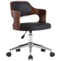 Silla de comedor giratoria madera curvada cuero sintético negro de vidaXL, Sillas de comedor - Ref: Foro24-287427, Precio: 15...