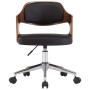 Silla de comedor giratoria madera curvada cuero sintético negro de vidaXL, Sillas de comedor - Ref: Foro24-287427, Precio: 15...