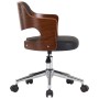 Silla de comedor giratoria madera curvada cuero sintético negro de vidaXL, Sillas de comedor - Ref: Foro24-287427, Precio: 15...