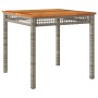 Mesa de jardín ratán sintético madera acacia gris 80x80x75 cm de vidaXL, Mesas de jardín - Ref: Foro24-366274, Precio: 96,76 ...