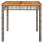 Mesa de jardín ratán sintético madera acacia gris 80x80x75 cm de vidaXL, Mesas de jardín - Ref: Foro24-366274, Precio: 96,76 ...