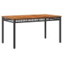 Mesa de jardín ratán sintético madera acacia negro 140x80x75 cm de vidaXL, Mesas de jardín - Ref: Foro24-366276, Precio: 151,...