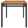 Mesa de jardín ratán sintético madera acacia negro 140x80x75 cm de vidaXL, Mesas de jardín - Ref: Foro24-366276, Precio: 151,...