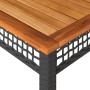Mesa de jardín ratán sintético madera acacia negro 140x80x75 cm de vidaXL, Mesas de jardín - Ref: Foro24-366276, Precio: 151,...