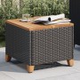 Mesa de jardín ratán sintético madera acacia negro 45x45x37 cm de vidaXL, Mesas de jardín - Ref: Foro24-366325, Precio: 66,74...