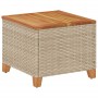 Mesa de jardín ratán sintético madera acacia beige 45x45x37 cm de vidaXL, Mesas de jardín - Ref: Foro24-366327, Precio: 56,97...