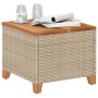 Mesa de jardín ratán sintético madera acacia beige 45x45x37 cm de vidaXL, Mesas de jardín - Ref: Foro24-366327, Precio: 56,97...