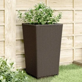Jardineras 2 unidades PP marrón 32,5x32,5x57 cm by vidaXL, Pots and planters - Ref: Foro24-367850, Price: 65,45 €, Discount: %