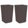 Jardineras 2 unidades PP marrón 32,5x32,5x57 cm de vidaXL, Maceteros y jardineras - Ref: Foro24-367850, Precio: 65,45 €, Desc...