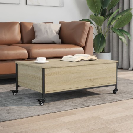 Mesa de centro con ruedas madera ingeniería Sonoma 91x55x34 cm de vidaXL, Mesas de centro - Ref: Foro24-842297, Precio: 89,76...