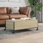 Mesa de centro con ruedas madera ingeniería Sonoma 91x55x34 cm de vidaXL, Mesas de centro - Ref: Foro24-842297, Precio: 89,76...