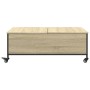 Mesa de centro con ruedas madera ingeniería Sonoma 91x55x34 cm de vidaXL, Mesas de centro - Ref: Foro24-842297, Precio: 89,76...