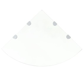 Estante de esquina con soportes cromados vidrio blanco 45x45 cm en Estanterías | Comprar online en Foru.es