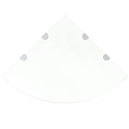 Estante de esquina con soportes cromados vidrio blanco 45x45 cm en Estanterías | Comprar online en Foru.es