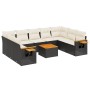 Set de sofás de jardín 10 pzas cojines ratán sintético negro de vidaXL, Conjuntos de jardín - Ref: Foro24-3259522, Precio: 60...