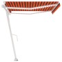 Toldo automático LED sensor de viento naranja marrón 400x350 cm de vidaXL, Toldos - Ref: Foro24-3069635, Precio: 736,01 €, De...