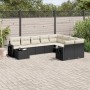 Set de sofás de jardín 10 pzas cojines ratán sintético negro de vidaXL, Conjuntos de jardín - Ref: Foro24-3252993, Precio: 60...