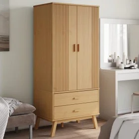 Armario OLDEN madera maciza de pino marrón 76,5x53x172 cm de vidaXL, Armarios roperos - Ref: Foro24-358594, Precio: 265,99 €,...