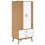 Armario OLDEN madera maciza pino blanco y marrón 76,5x53x172 cm de vidaXL, Armarios roperos - Ref: Foro24-358596, Precio: 251...