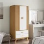 Armario OLDEN madera maciza pino blanco y marrón 76,5x53x172 cm de vidaXL, Armarios roperos - Ref: Foro24-358596, Precio: 256...