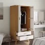 Armario OLDEN madera maciza pino blanco y marrón 76,5x53x172 cm de vidaXL, Armarios roperos - Ref: Foro24-358596, Precio: 256...