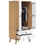 Armario OLDEN madera maciza pino blanco y marrón 76,5x53x172 cm de vidaXL, Armarios roperos - Ref: Foro24-358596, Precio: 251...