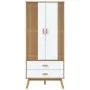 Armario OLDEN madera maciza pino blanco y marrón 76,5x53x172 cm de vidaXL, Armarios roperos - Ref: Foro24-358596, Precio: 256...