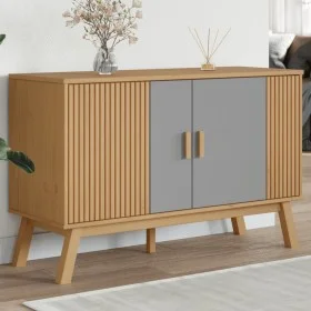 Aparador OLDEN madera maciza pino gris y marrón 114x43x73,5 cm de vidaXL, Aparadores - Ref: Foro24-358610, Precio: 151,31 €, ...