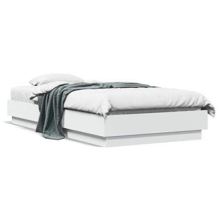 Estructura de cama madera de ingeniería blanca 90x190 cm de vidaXL, Camas y somieres - Ref: Foro24-839630, Precio: 75,03 €, D...