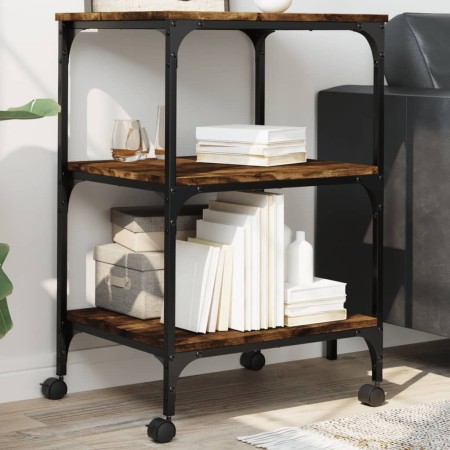 Soporte de impresora 3 niveles roble ahumado 50x41x75 cm de vidaXL, Soportes para impresoras - Ref: Foro24-842288, Precio: 47...