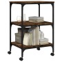Soporte de impresora 3 niveles roble ahumado 50x41x75 cm de vidaXL, Soportes para impresoras - Ref: Foro24-842288, Precio: 47...